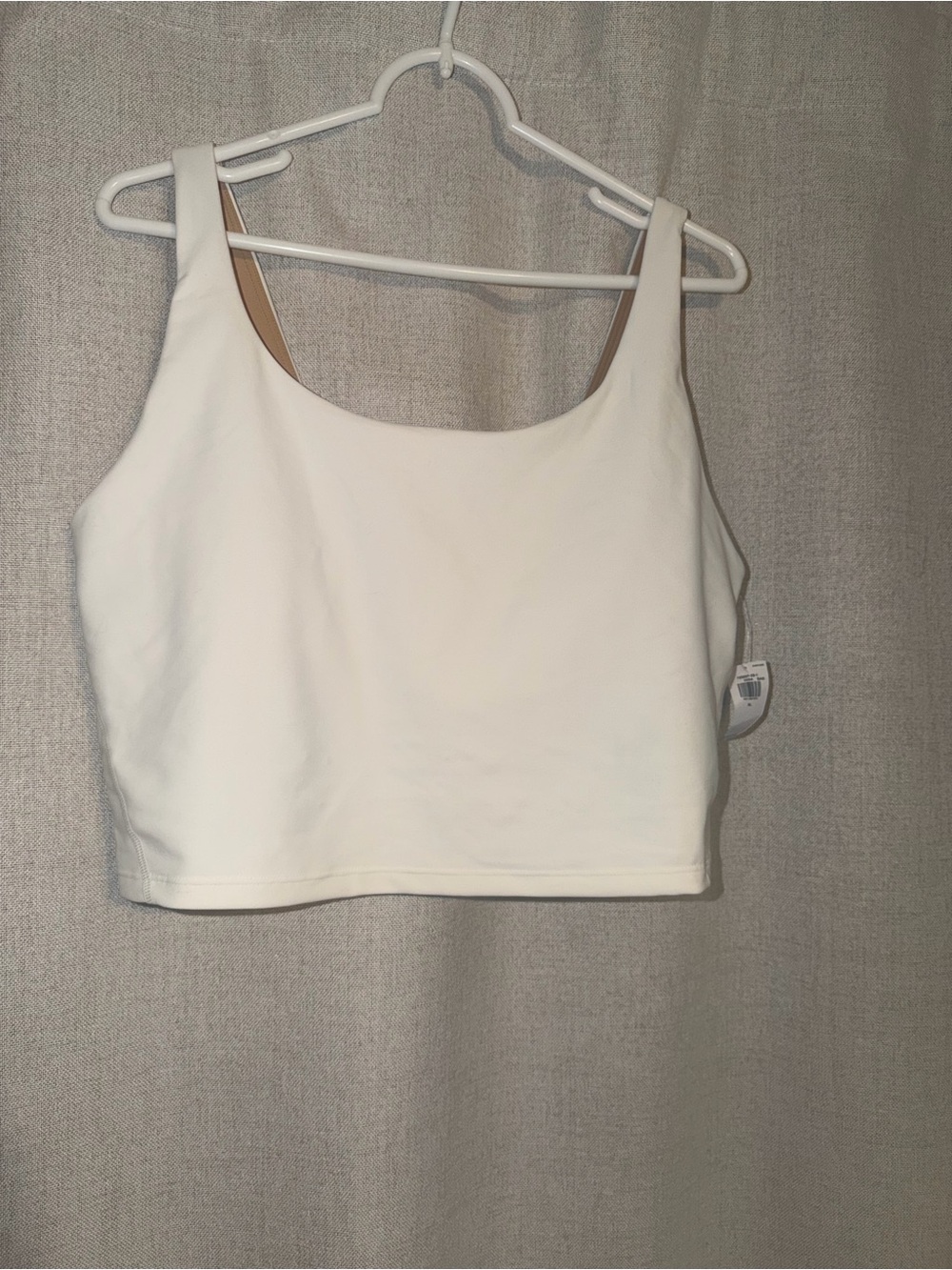 White Cropped Sports Bra Tank